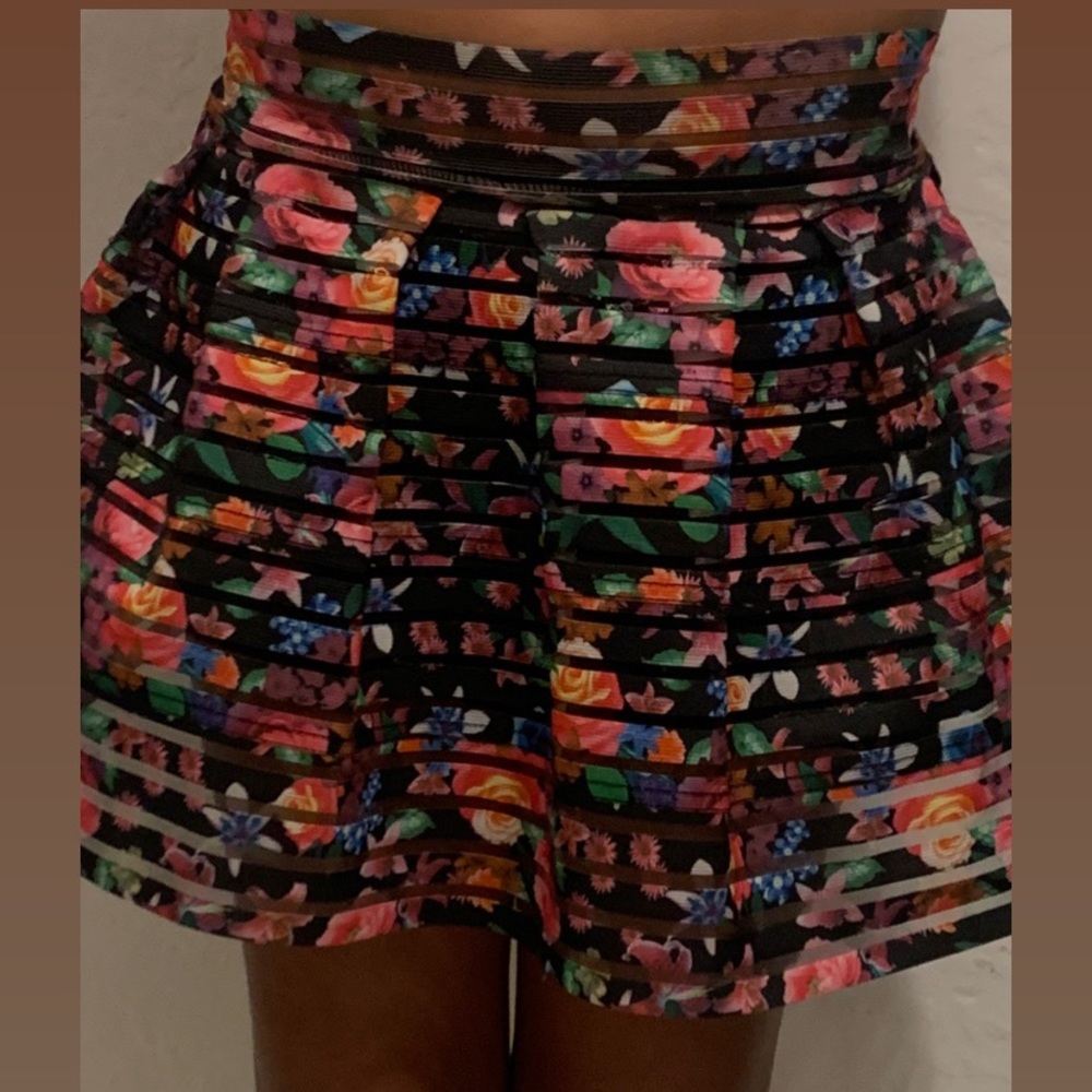 Floral multi-color skirt